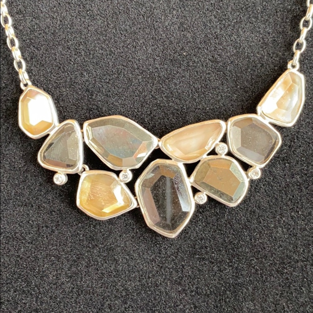 Silpada stone and CZ necklace